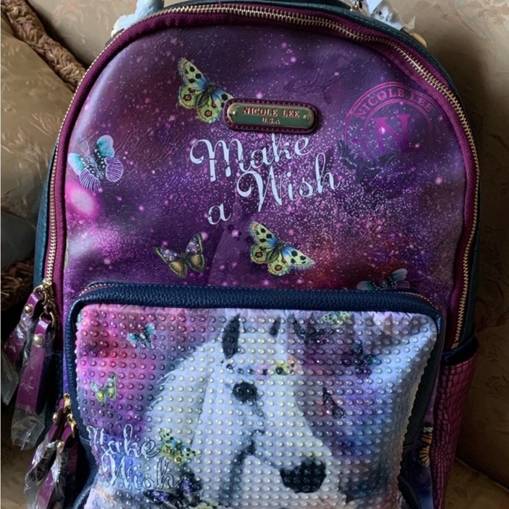 Nicole Lee Purple Unicorn Backpack